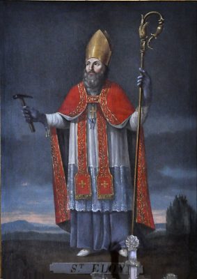 «Saint Éloi en évêque», tableau peint par Loyer en 1817 (autel Saint-Éloi)