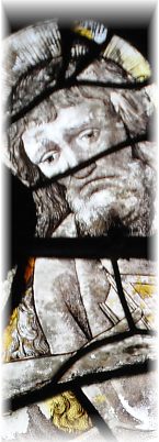 Saint Jean-Baptiste, détail d'un vitrail du XVe siècle