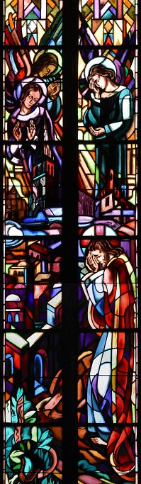 Le Christ au jardin des Oliviers (vitrail du chœur), atelier Mauméjean