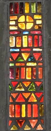 Un vitrail de la chapelle de la Vierge.