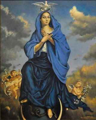 «La Vierge et la colombe de l'Esprit-Saint», auteur anonyme
