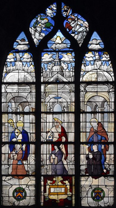 Baie 6 : La Famille Ragueau présentée par trois saints, vers 1533.