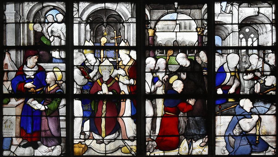 Vie de saint Claude dans le vitrail de Jean L&eacute;cuyer, 1544