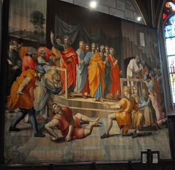 Peinture murale : Saint Pierre et Ananias (?)