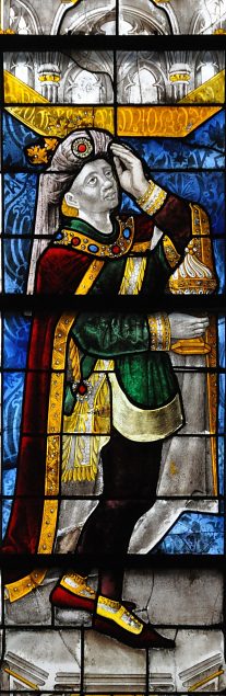 Le roi maure dans le vitrail des Mages, 1467.