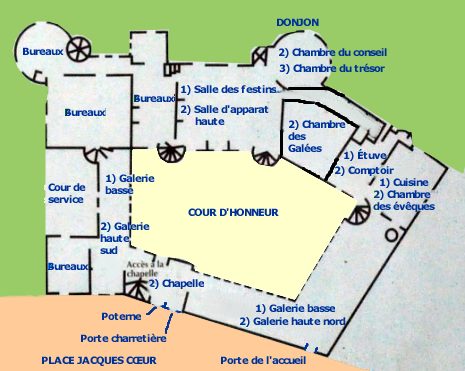 Plan du palais Jacques Cœur
