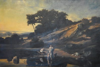 «Bain sur les bords de l'Indre» de Just Veillat (1813-1866)