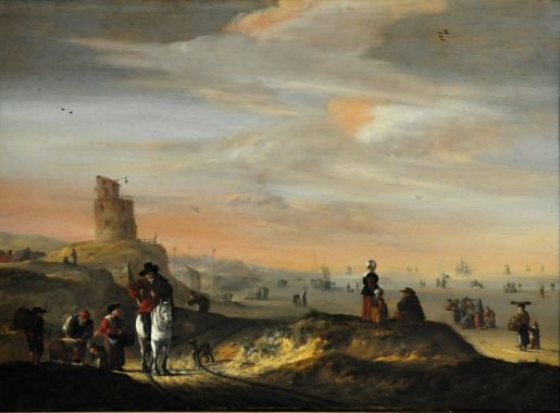 «Vue de la plage de Schevingen» de Salomon Gillisz Rombouts (vers 1650-avant  1702)