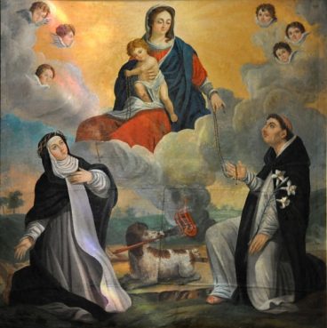 «La Vierge donnant le rosaire à saint Dominique»