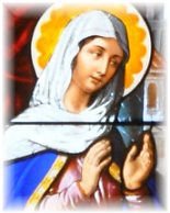 Notre-Dame la Riche, la Vierge dans le vitrail Jésus ouvrier