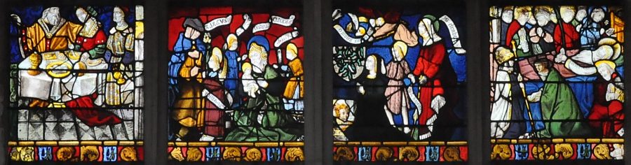 Baie 4 – XVIe siècle : Couronnement de la Vierge, Mort et Assomption de la Vierge