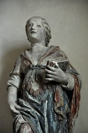 Statue de sainte Reine, Pierre polychrome, fin XVIe - début XVIIe siècle (détail)