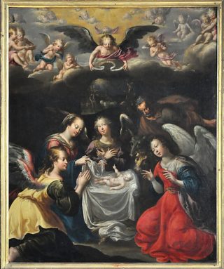«La Nativité», tableau attribué à Claude Deruet (1588–1662). 