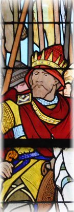 Attila dans un vitrail des Grandes Heures de la Champagne, atelier Charles Champigneulle