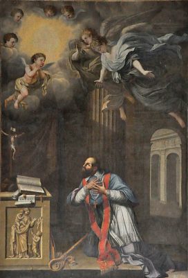 Tableau de saint Augustin en prière (?)
