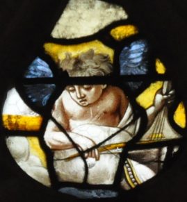 Un ange musicien dans le réemploi des vitraux Renaissance
