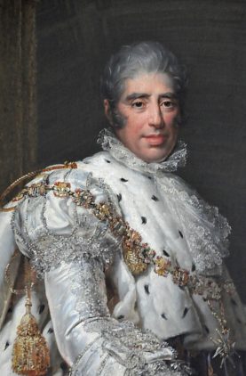 «Charles X en habit royal» par baron Gérard, détail