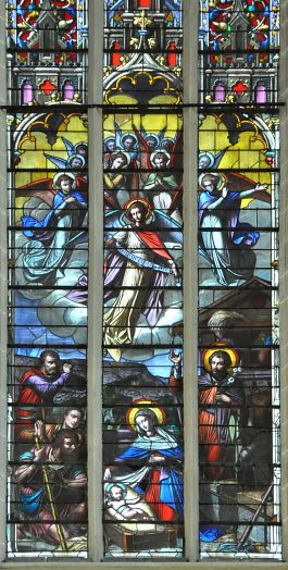 La Nativité, vitrail dans l'abside