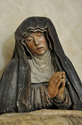 Piéta du XVe siècle, détail : la Vierge