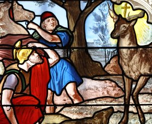 Vitrail du XIXe siècle : Vie de saint Eustache, détail