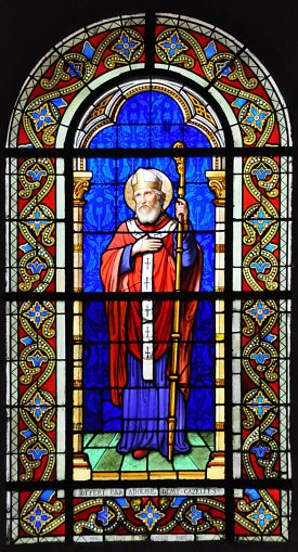 Vitrail de saint Adolphe, patron du donateur (Noël Lavergne, Paris 1887)