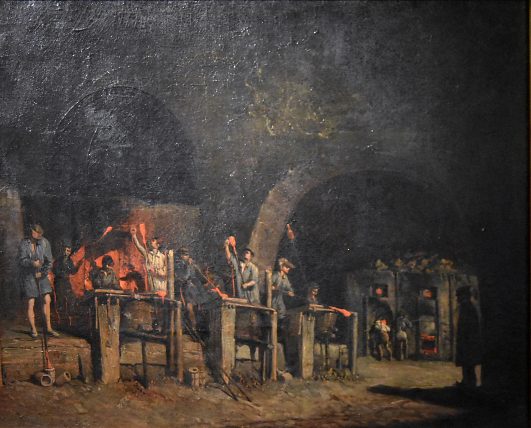 Louis Tauzin (1842-1915) : «La verrerie de Sèvres au Bas-Meudon», 1902, Huile sur toile