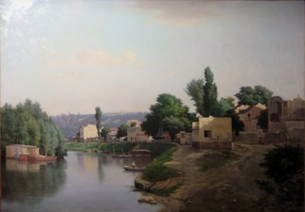 Prosper Galerne (1836-1922) : «La Seine au Bas-Meudon», 1878, Huile sur toile