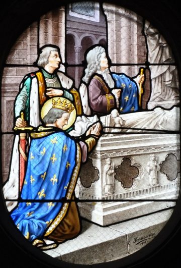 Vitrail "Louis IX se voue à la Vierge de Pontoise"