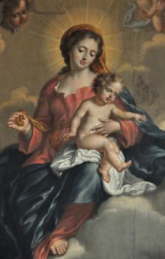 «La Vierge avec saint Pierre Fourier et la Congrégation Notre–Dame», détail : la Vierge et l'Enfant