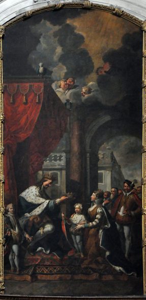 «Le Couronnement de saint Sigisbert, roi d'Austrasie (634–656)» par Claude Charles, 1742