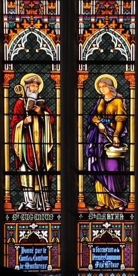 Vitrail : saint Eugène et sainte Marthe
