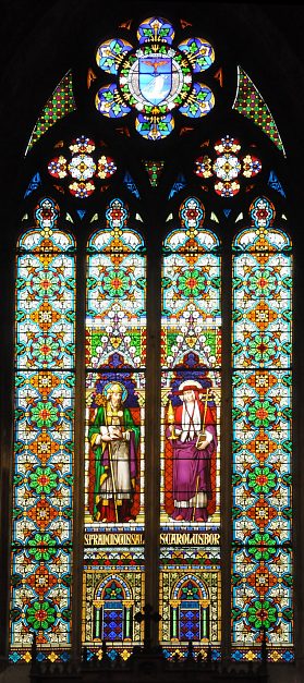 Vitrail : saint François de Sales et saint Charles Borromée