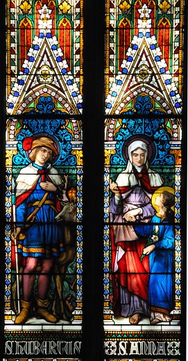 Vitrail : saint Hubert et sainte Anne