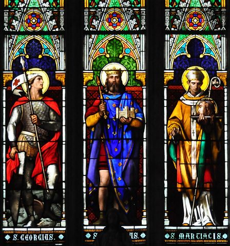 Vitrail : saint Georges, saint Louis et saint Martial