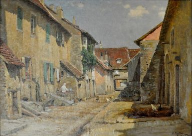 «L'impasse du faubourg à Fénétrange» d'Alfred Renaudin (1866–1944)