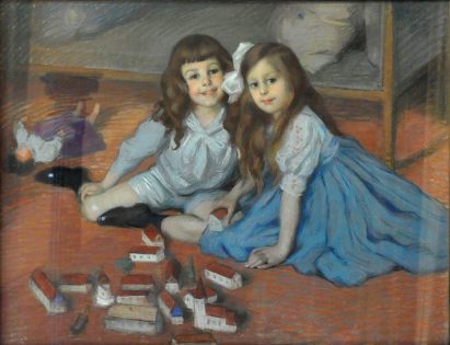 «Portrait des enfants Luc» par Victor Prouvé (1858–1943), 1910, pastel