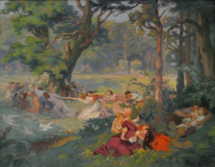 «Joie» de Victor Prouvé, huile sur toile, réplique