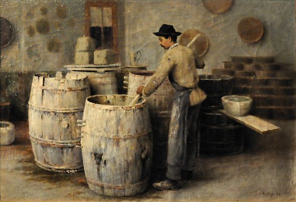 «Le malaxage des terres» de Louis Hestaux (1858–1919), huile sur toile, 1889