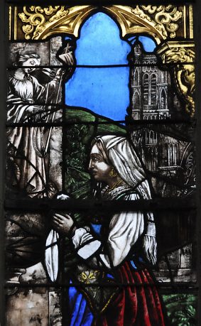 Baie 27 : Jeanne d'Arc (?) en prière