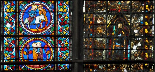 Détail du vitrail de la baie 2 (XIXe et XIIIe siècles)