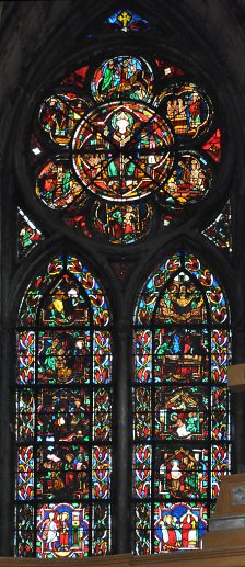 Le vitrail de la baie 7 dans la chapelle Saint-Nicolas