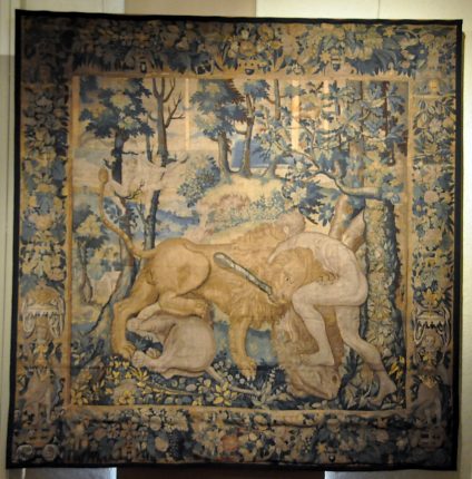 Tapisserie : «Hercule terrassant le lion de Némée»