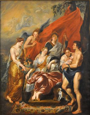 «Naissance de Louis XIII» par A.L. Bonnetti (1577–1640), d'après Rubens), École flamande