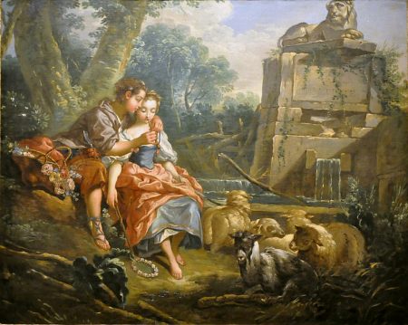 «L'agréable leçon» de François Boucher  (1703-1770), École française