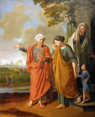 «Abraham congédiant Agar» par A.L. Bonnetti (1788–1862), École française