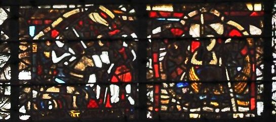 Vitrail dans le transept nord : Vie des saints anglais Édouard et Edmond (dernier tiers du XIIIe siècle)