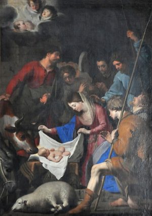 Tableau dans la nef, "La Nativité"