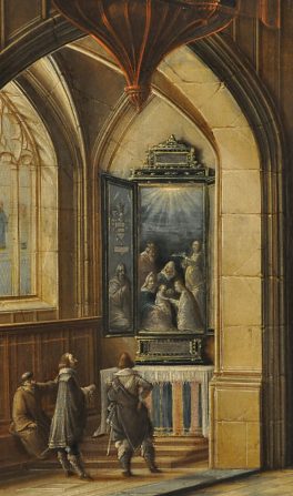 «Intérieur d'église» de Hendrick II van Steenwyck - détail de la partie gauche