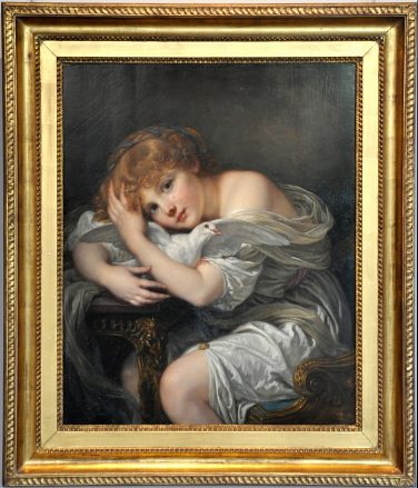 «Jeune fille à la colombe» de Jean-Baptiste Greuze (1725-1805)