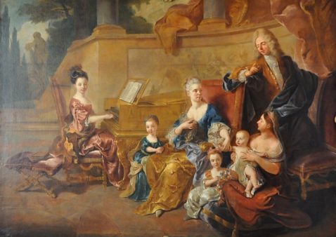 «La famille de Franqueville» de François de Troy (signé et daté 1711)
